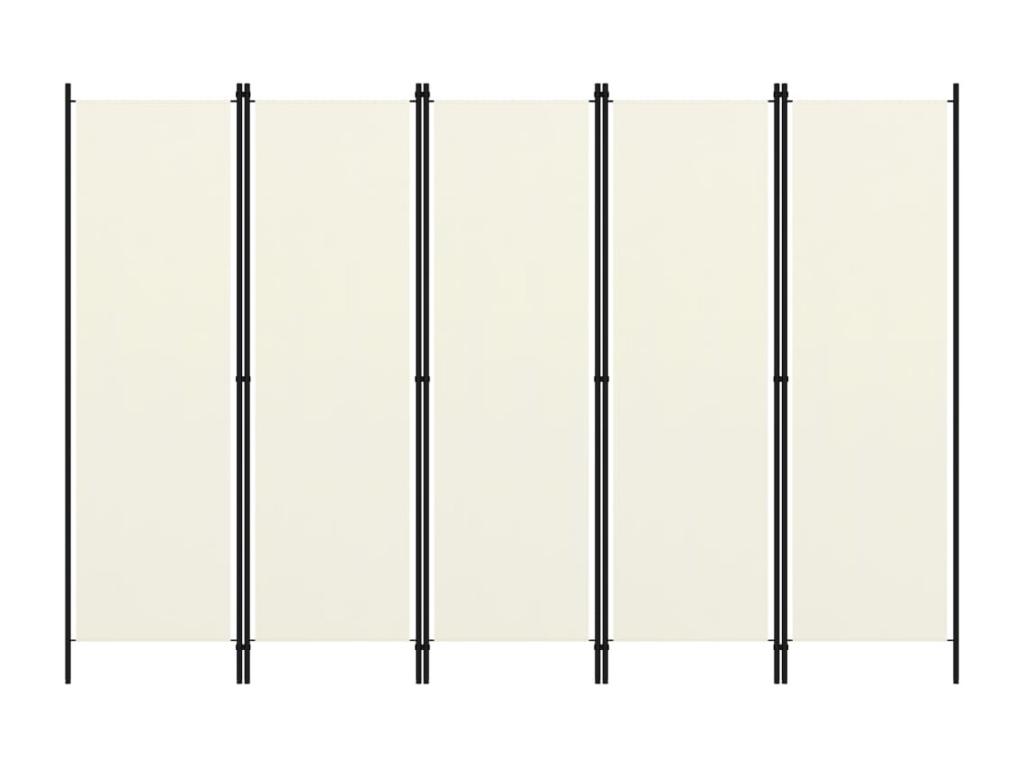 Biombo divisor de 5 paneles Lujodec crema 250x180 cm