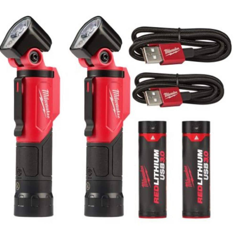 Milwaukee 2113-21-2113-21 500 Lumens LED Pivoting REDLITHIUM USB Flashlight 500 Lumens LED Pivoting REDLITHIUM USB Flashlight (2-Pack)