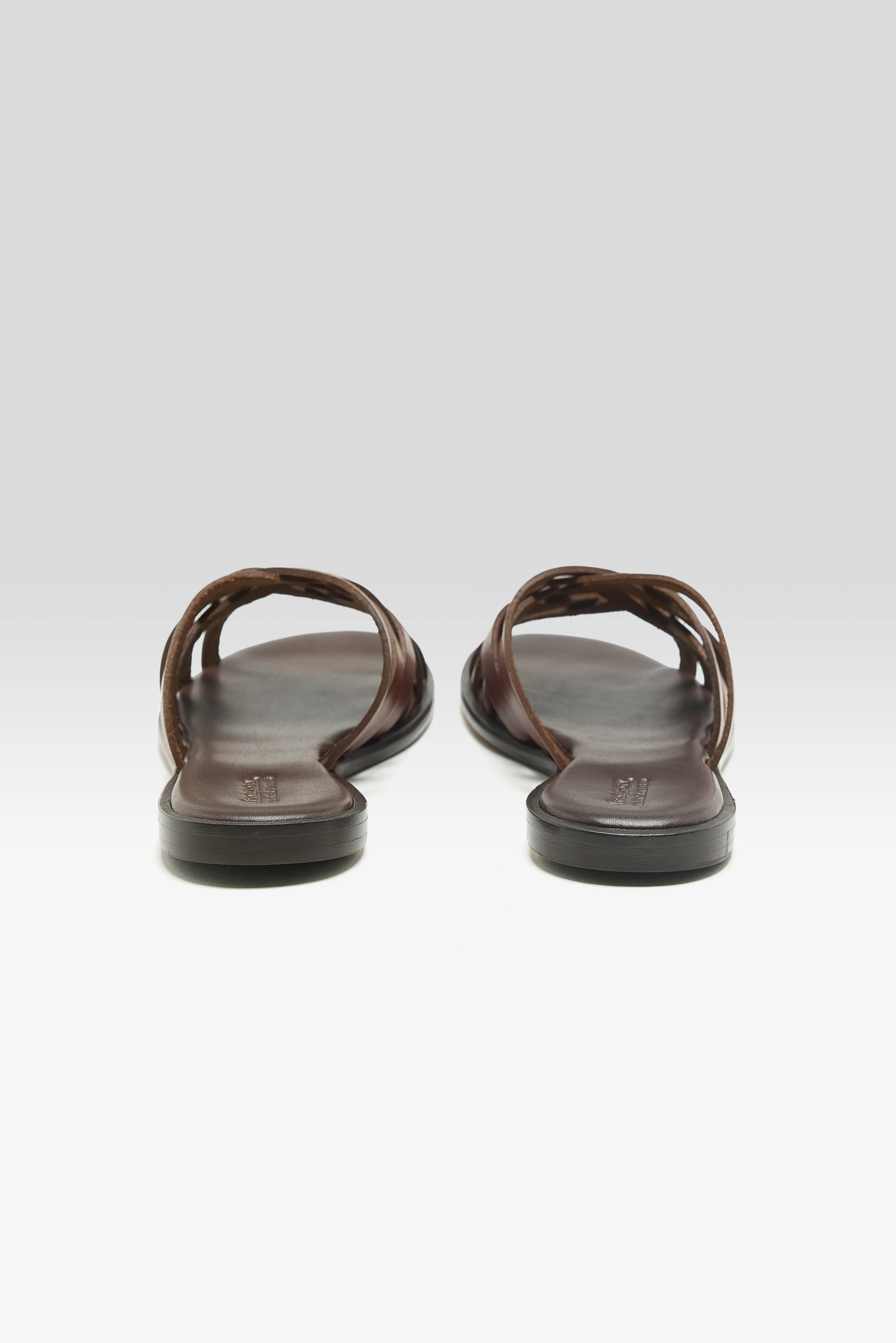 Bellerose Cross Leather Sandals  (261 / W / DARK BROWN)