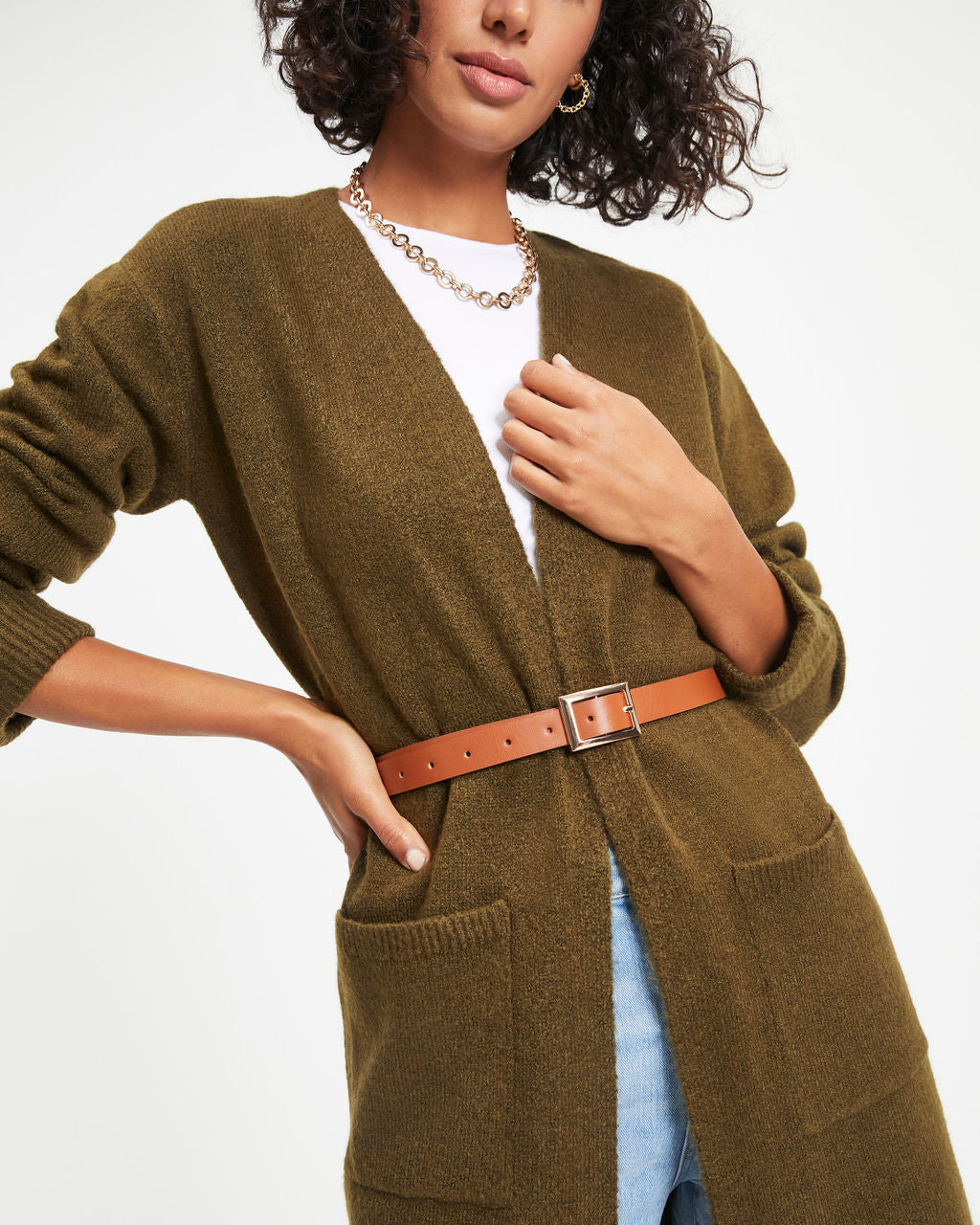 Oxford Gold Buckle Belt - Brown - Se7enfashion