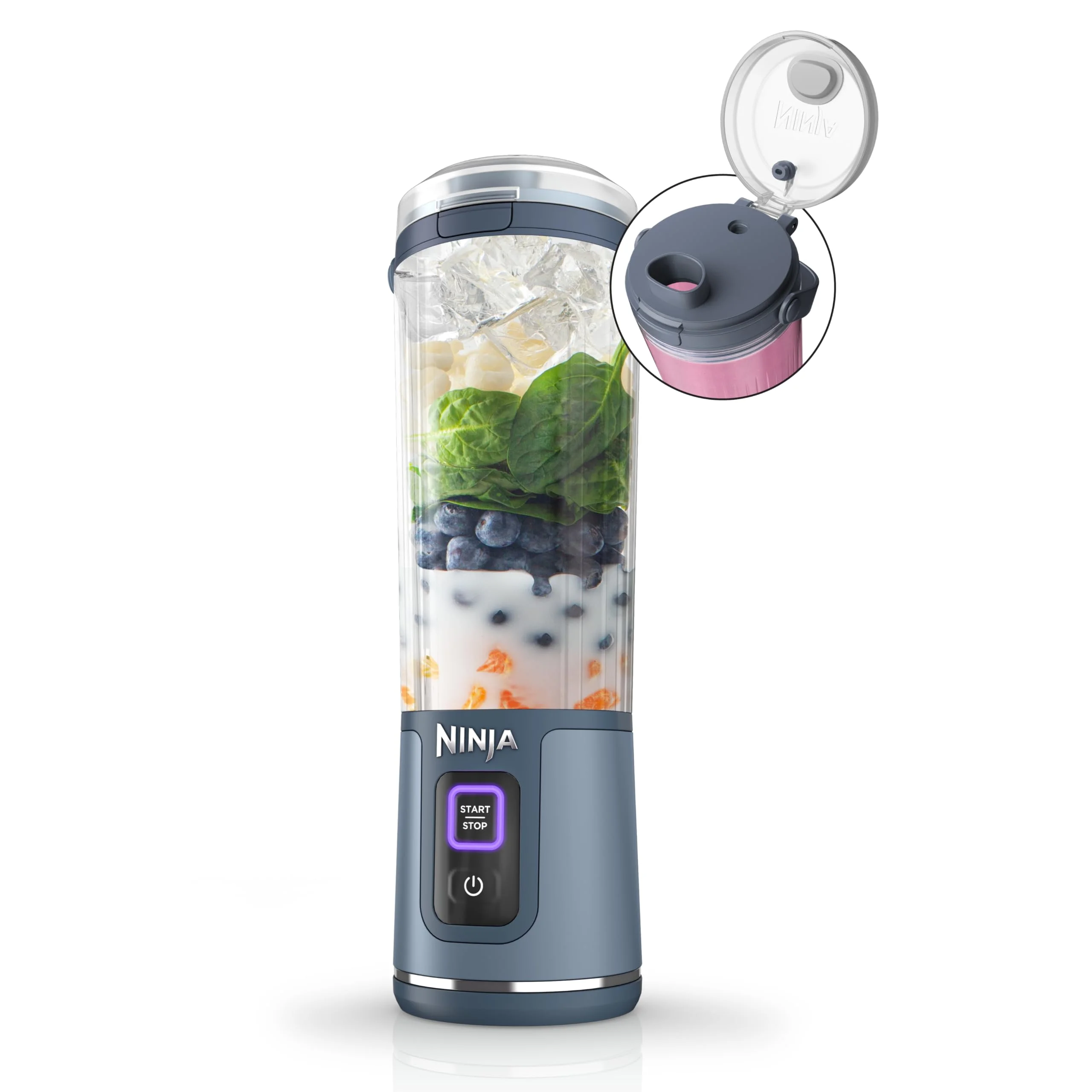 Ninja Blast Portable Blender, Cordless, 18oz. Vessel, Personal Blender for Shakes & Smoothies, BPA Free, Leakproof Lid & Sip Spout, USB-C Rechargeable, Dishwasher Safe Parts, Metallic Purple, - Image 23