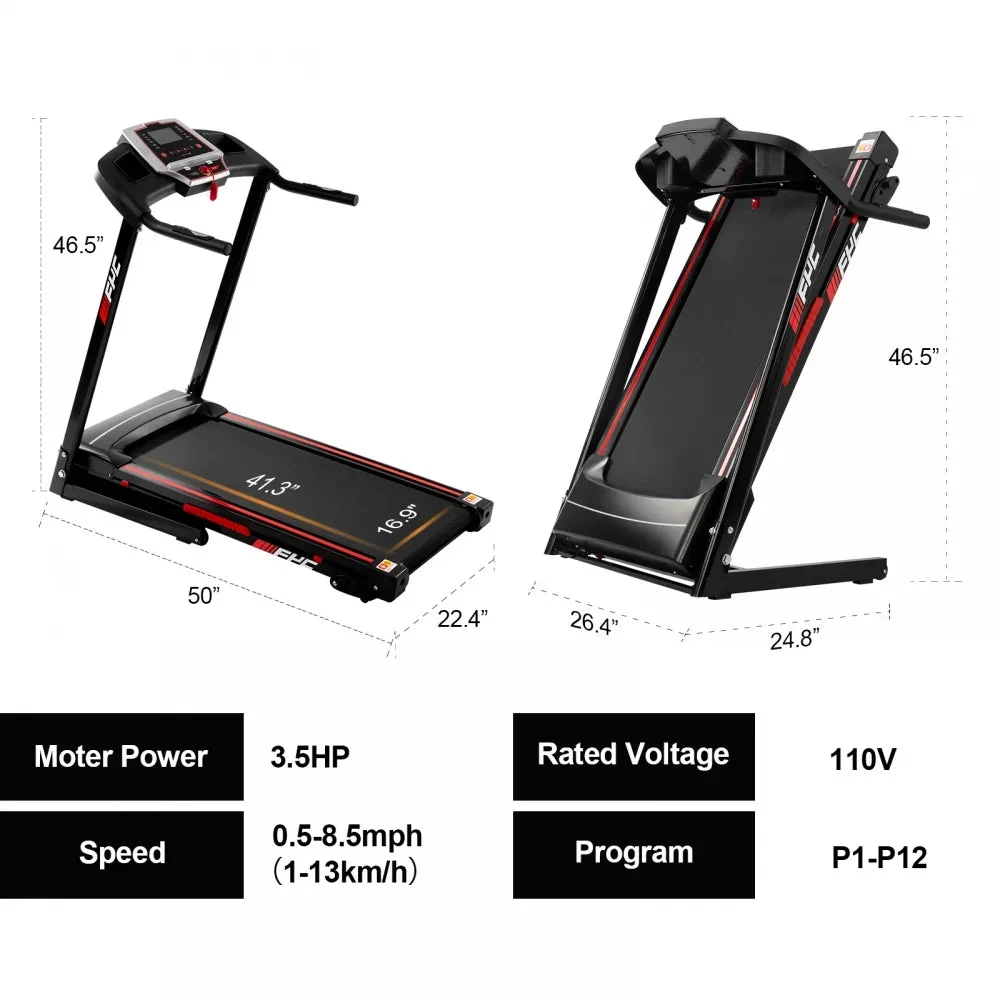 Folding Electric Treadmill With 3.5HP Motor, 300LBS Capacity And Incline - Image 6 Folding Electric Treadmill With 3.5HP Motor, 300LBS Capacity And Incline - Image 6