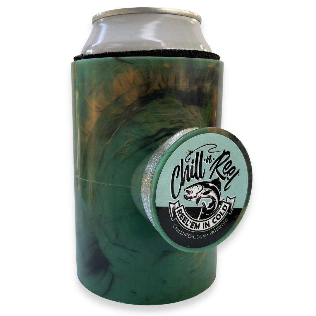 Chill-N-Reel Hard Shell Drink Holder With Hand Line Reel, 50 Feet 8 Pound Test, 12 Ounce Chill-N-Reel Hard Shell Drink Holder With Hand Line Reel, 50 Feet 8 Pound Test, 12 Ounce