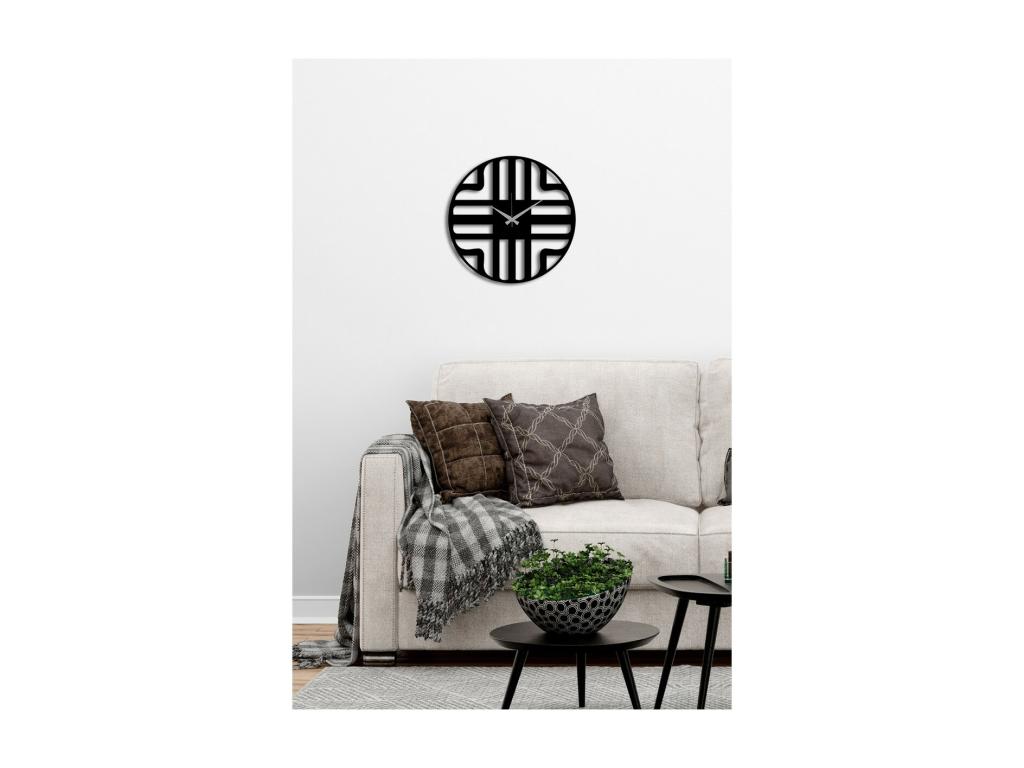Reloj de Pared Geométrico 65, Negro, 40x0,15x40 cm cm, Casaplu