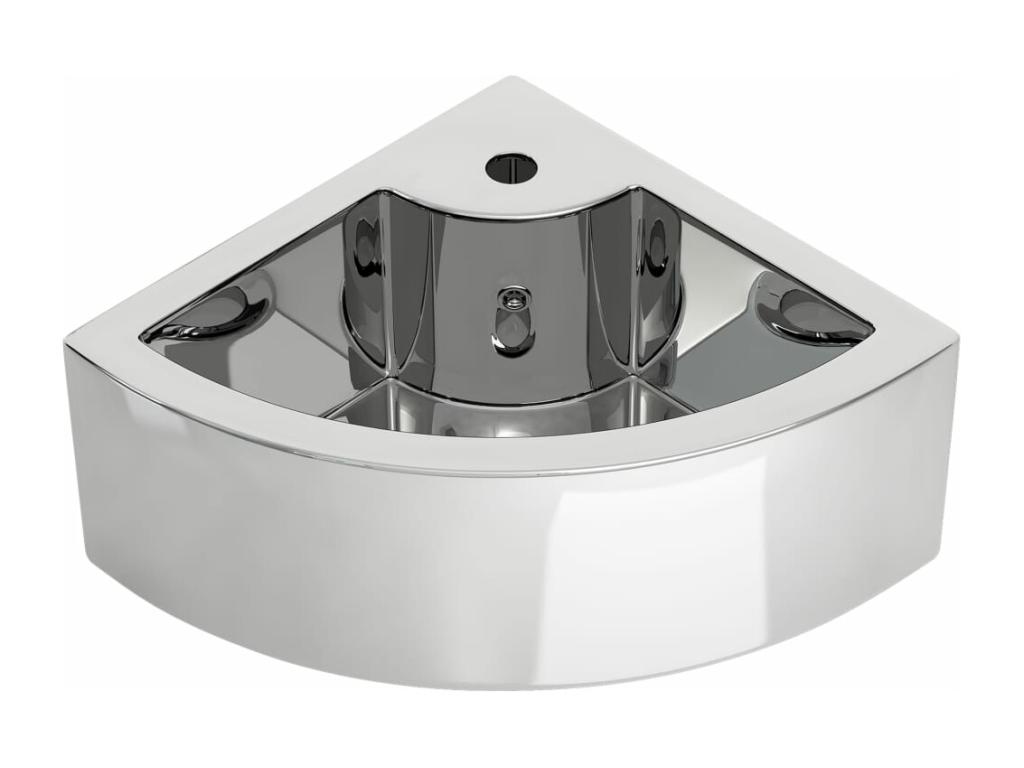 Lavabo con rebosadero 45x32x12,5 cm Cerámica Plata