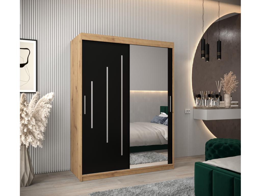 ARMARIO YORK 2 DE PUERTAS CORREDERAS 200/150/62 2 puertas (artisan/negro)