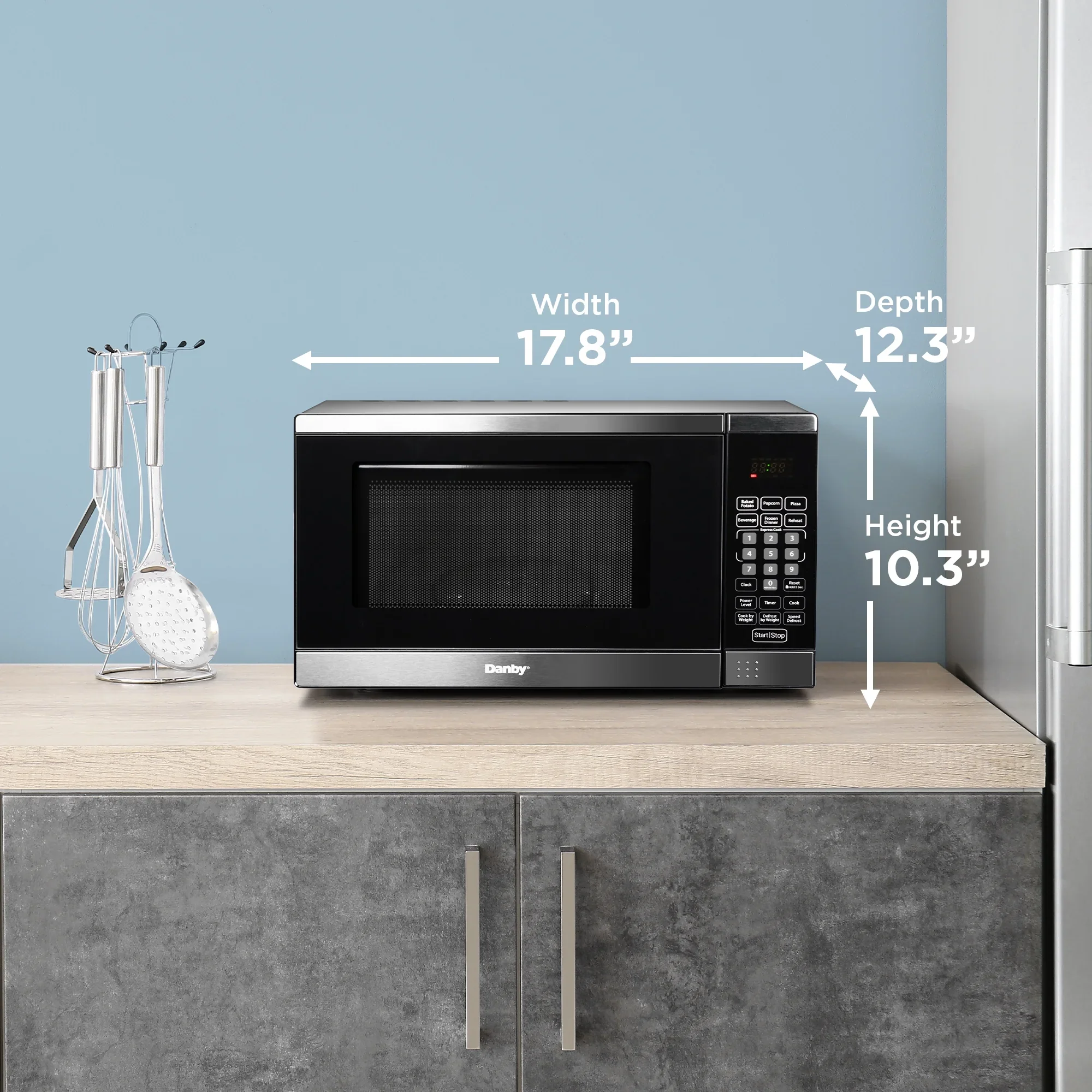 Danby Designer 0.7 cu. ft. Space Saving Under the Cupboard Microwave in Stainless Steel (DDMW007501G1)