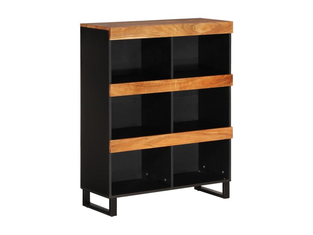 Nestleare Armario auxiliar madera maciza de acacia 85x33x107 cm Marrón