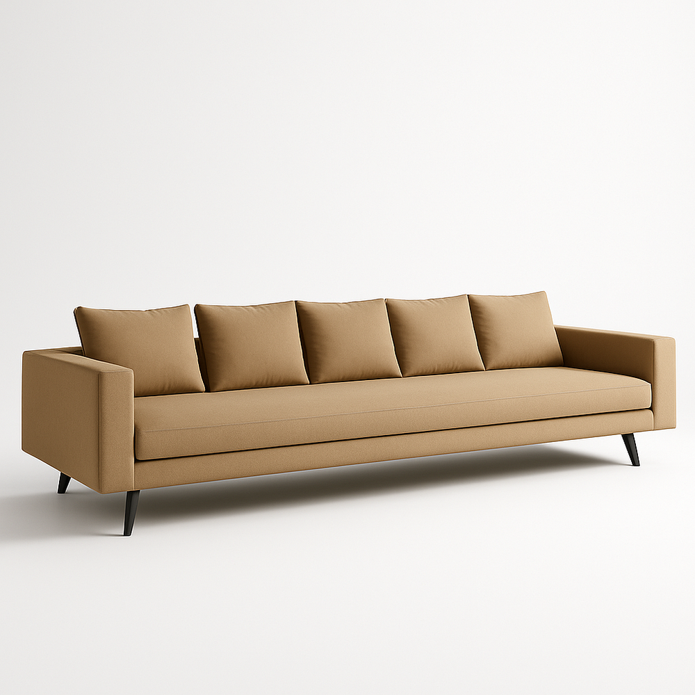 Sofá beige tela rectangular 220x85x75 cm
