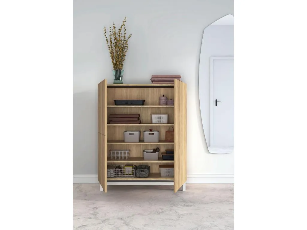 Mueble zapatero/armario - A112cm x L90cm x P27cm Banakdecoracion dorado patas blanco - Banakdecoracion YRGF53485