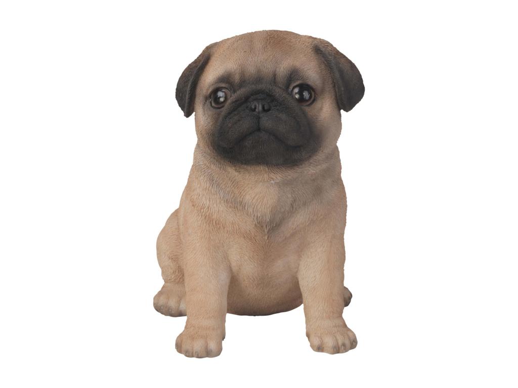 Cachorro de carlino en resina 16 cm