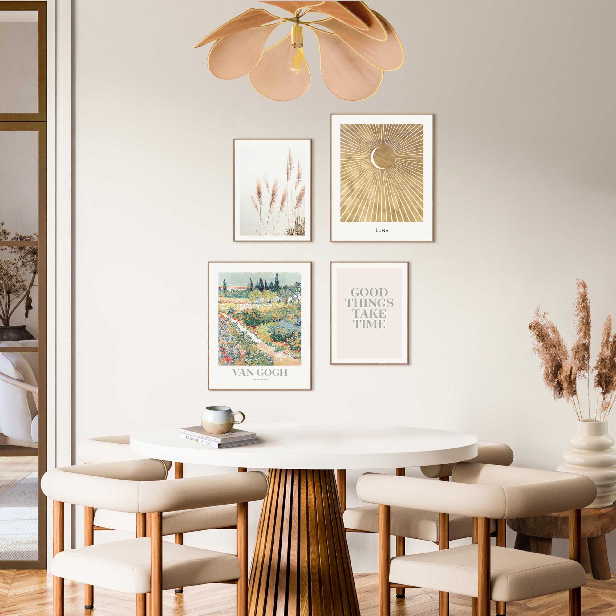 Reinders - Van Gogh tuin in bloei - Schilderijen set 40x50 cm - Groen