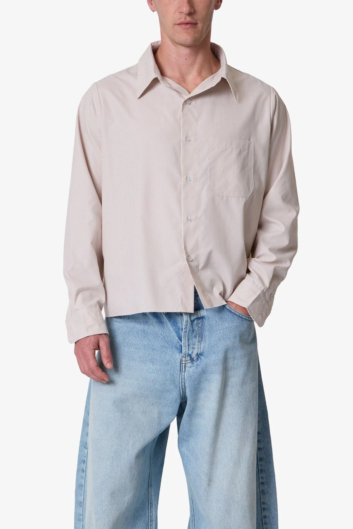L/S Plaid Poplin Shirt - Brown