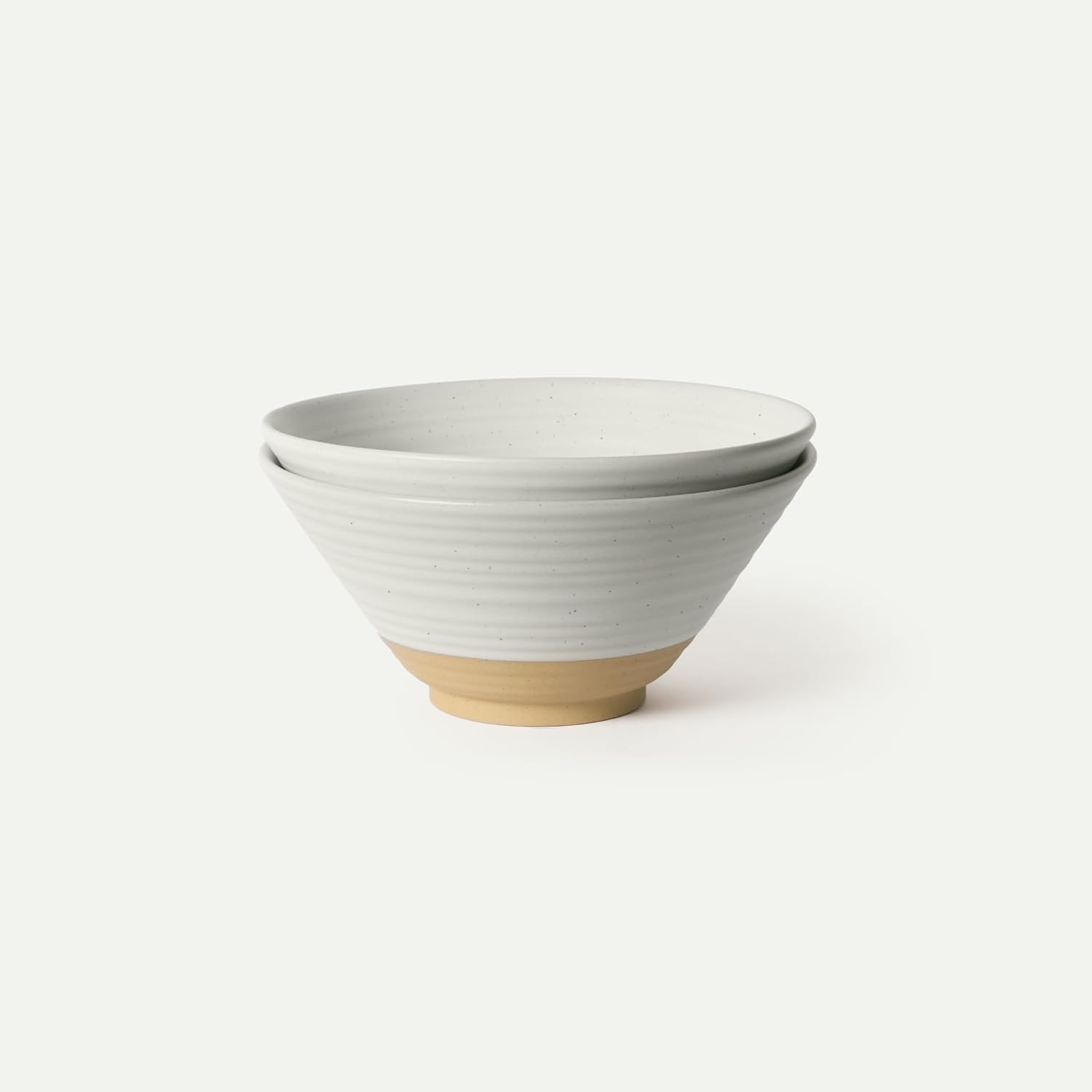 MORA Ceramic Ramen Bowl Set of 2, 45oz - Great for Pho, Miso Udon Soup, Instant Noodles, Serving, Thai or Asian Food - Microwave Safe Large Japanese Noodle Bowls, Modern Kitchen - Vanilla White