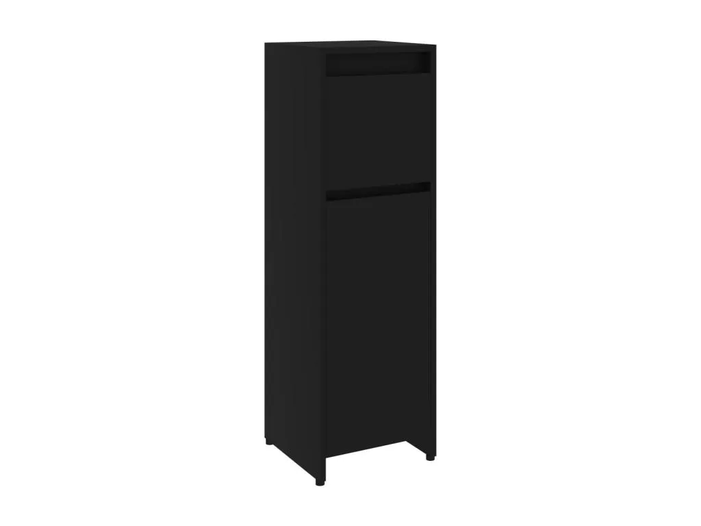 Armario de baño Alkifurniturees contrachapada negro 30x30x95 cm NBKD76024