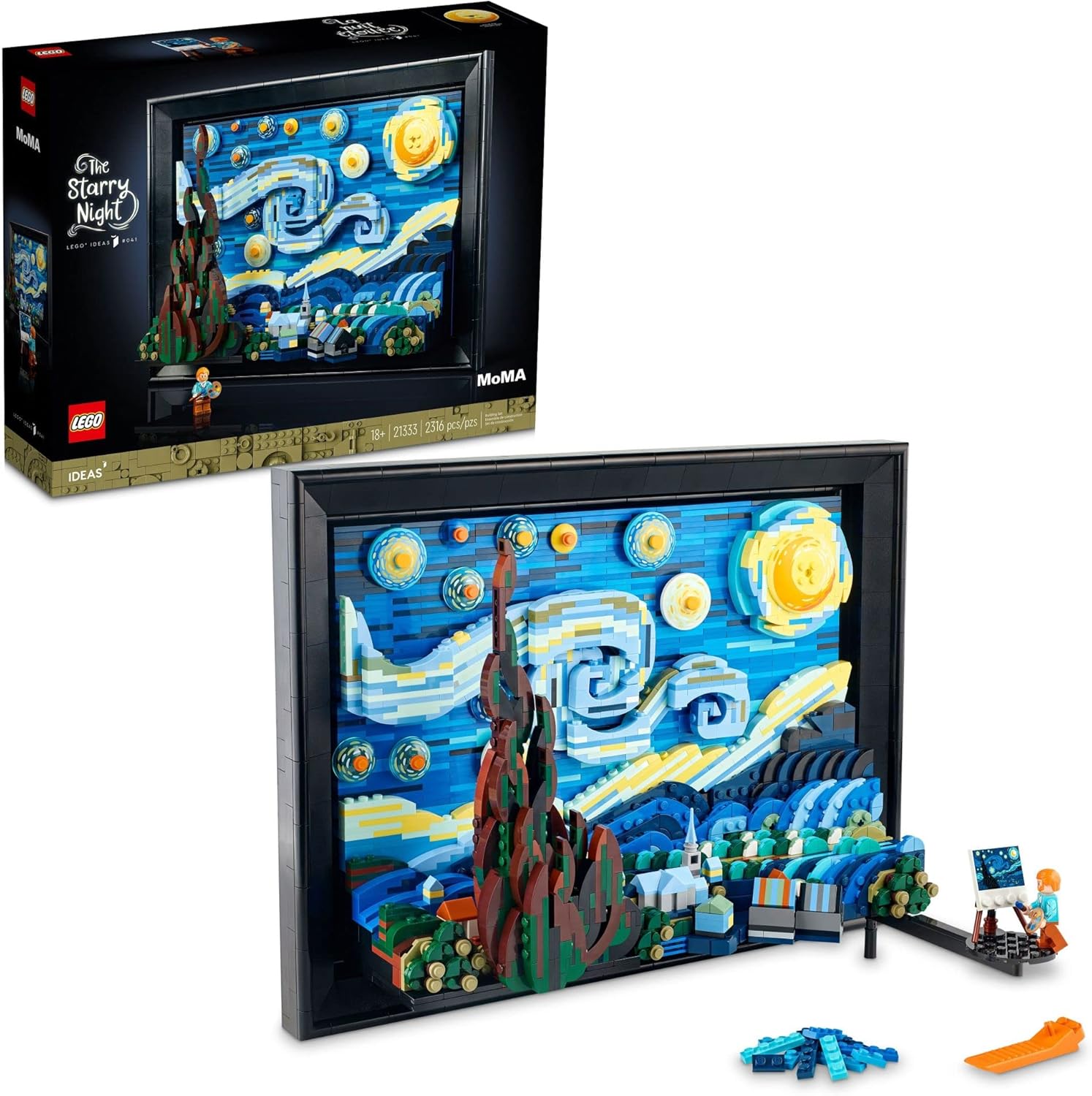 WAYFAIR LEGO Ideas Vincent Van Gogh The Starry Night, Unique 3D Wall Art For Home D"Cor Or Table Display With Artist Minifigure, Creative Building Crafts Set For Adults, 21333