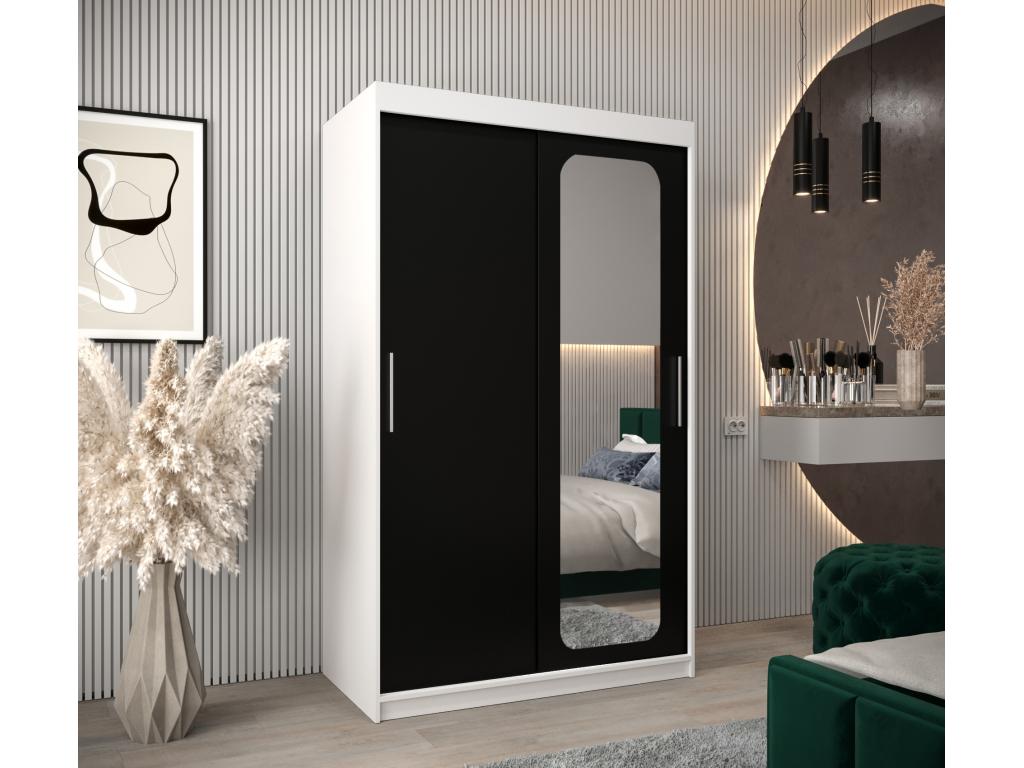 ARMARIO Abodeia T2 DE PUERTAS CORREDERAS 200/120/62 2 puertas blanco/negro