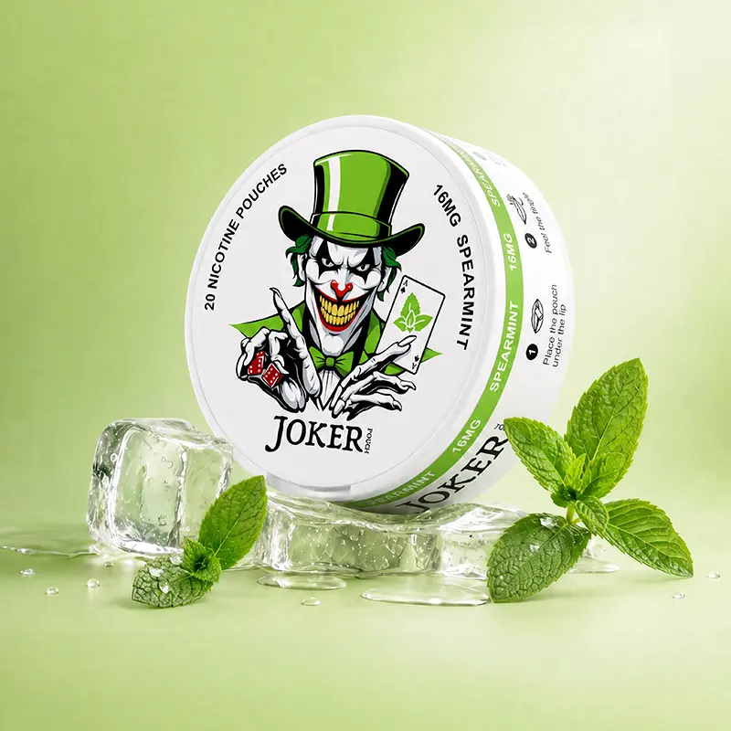 Joker Spearmint 16mg nicotine pouches lifestyle