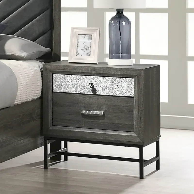 Contemporary Grey 6-Piece Platform Bedroom Set by Furniture of America - Heinisk Collection