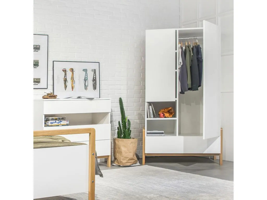 Armario 2 puertas 1 cajón Andreuworldcasa - Blanco y Andreuworldcasa