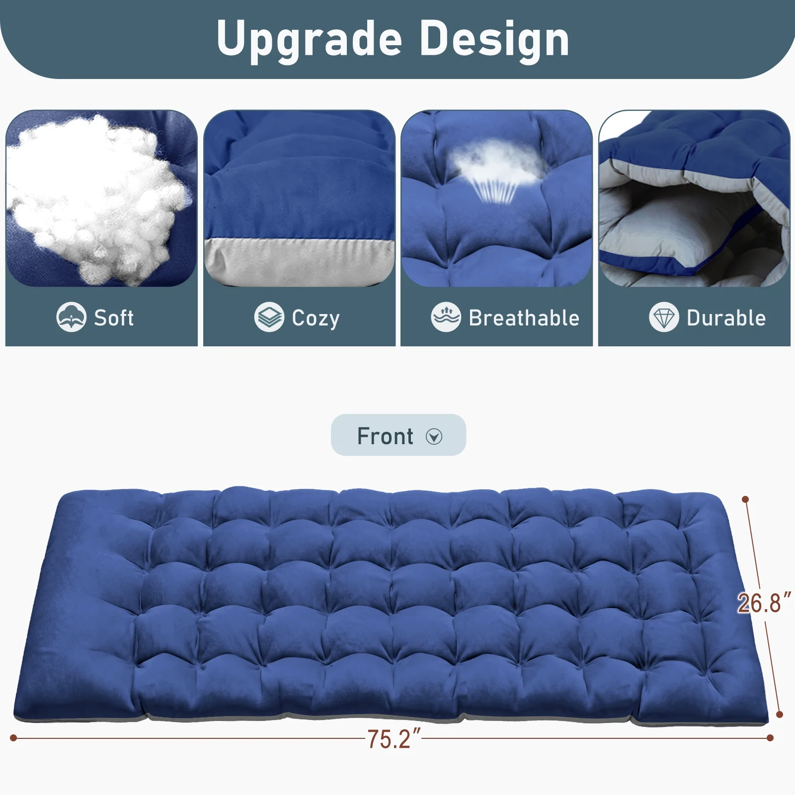MOPHOTO Lounge Chair with Mattress, Outdoor Chaise Lounge Support 440 Lbs, Adjustable Portable Heavy Duty Sleeping Cots Bed for Camping, Pool, Beach, Patio - Image 44