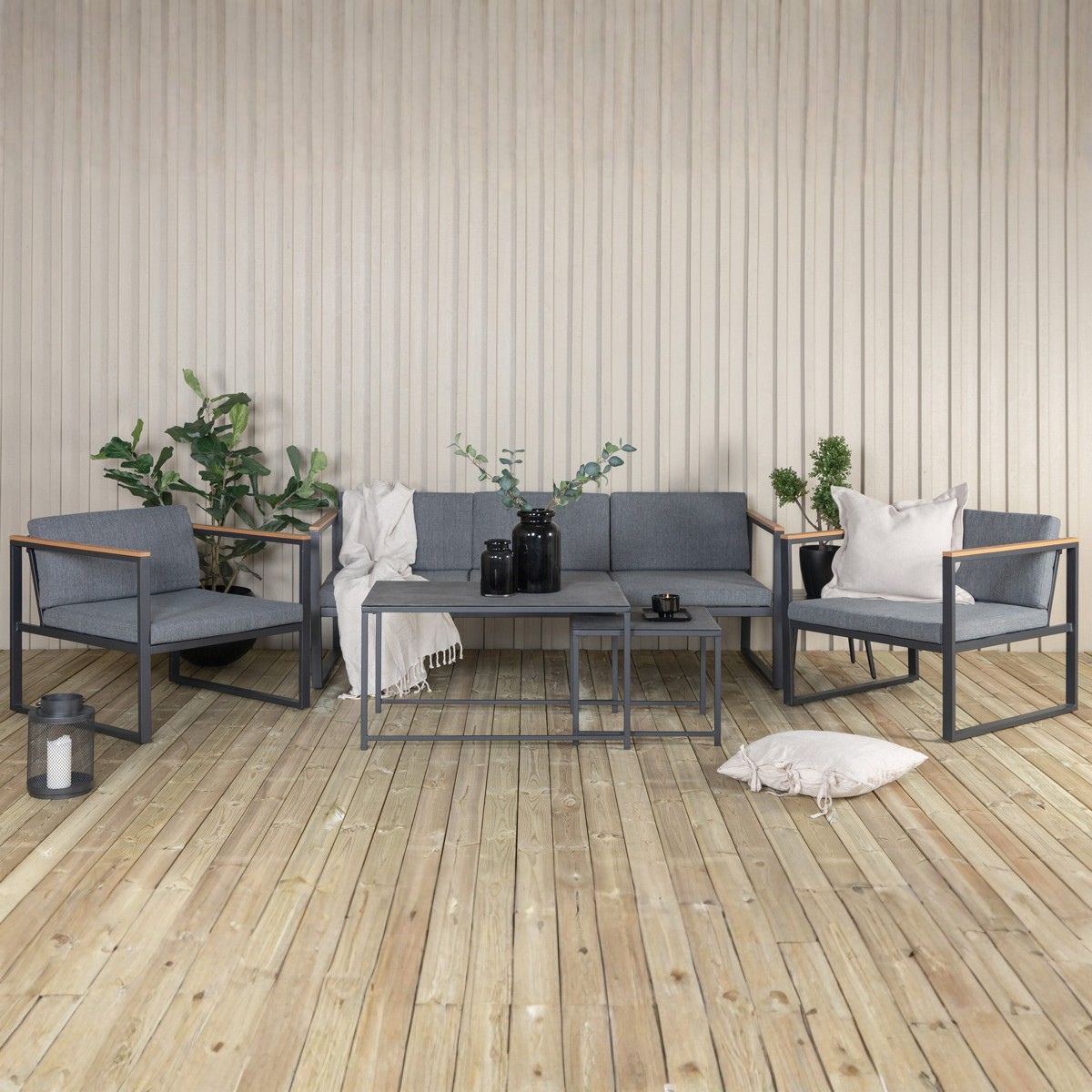 Fjôrd - Tuinset Grijs Metaal - 80x188x67cm - Dakar