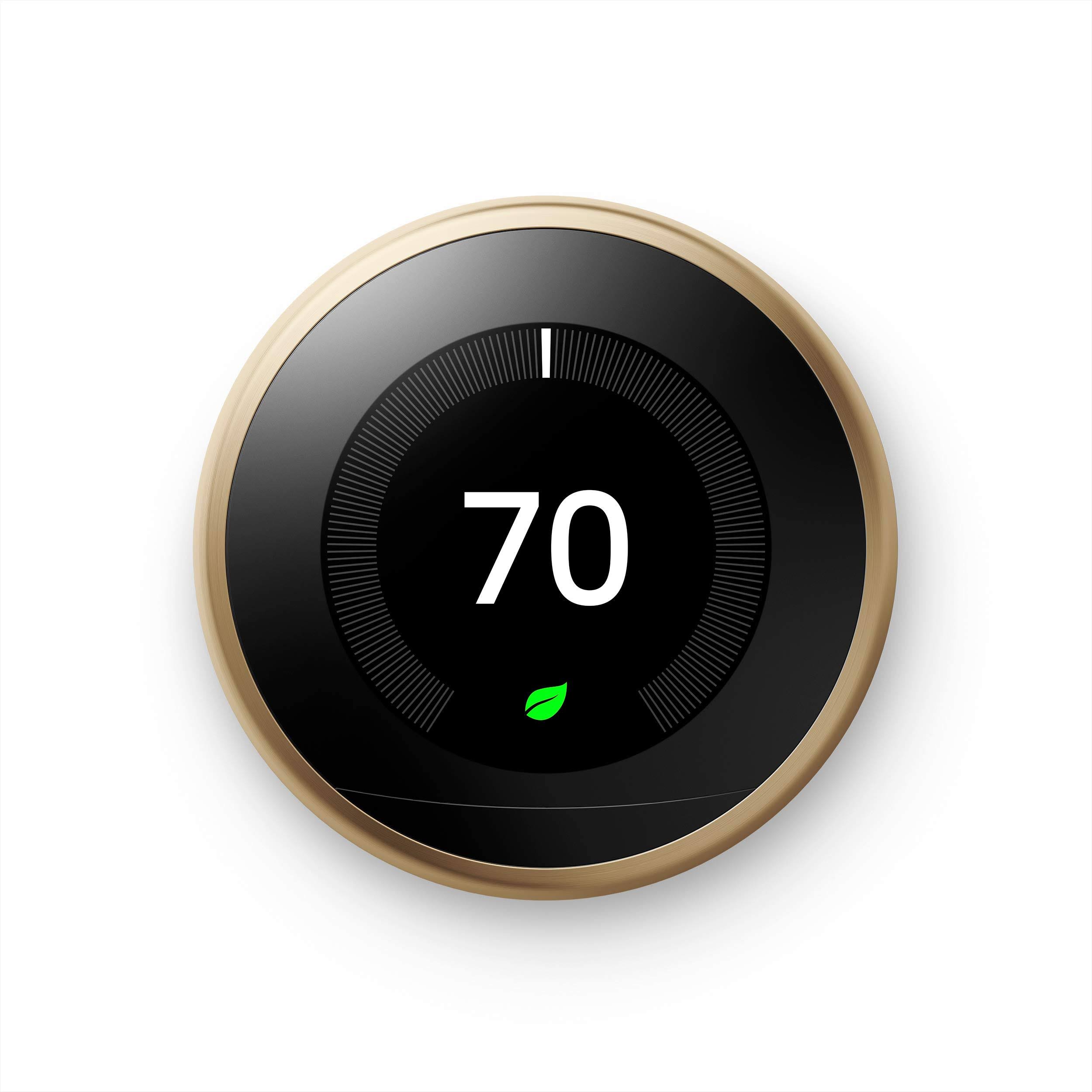 Google - Nest Learning Thermostat - 3rd Generation - Brass(Brass)