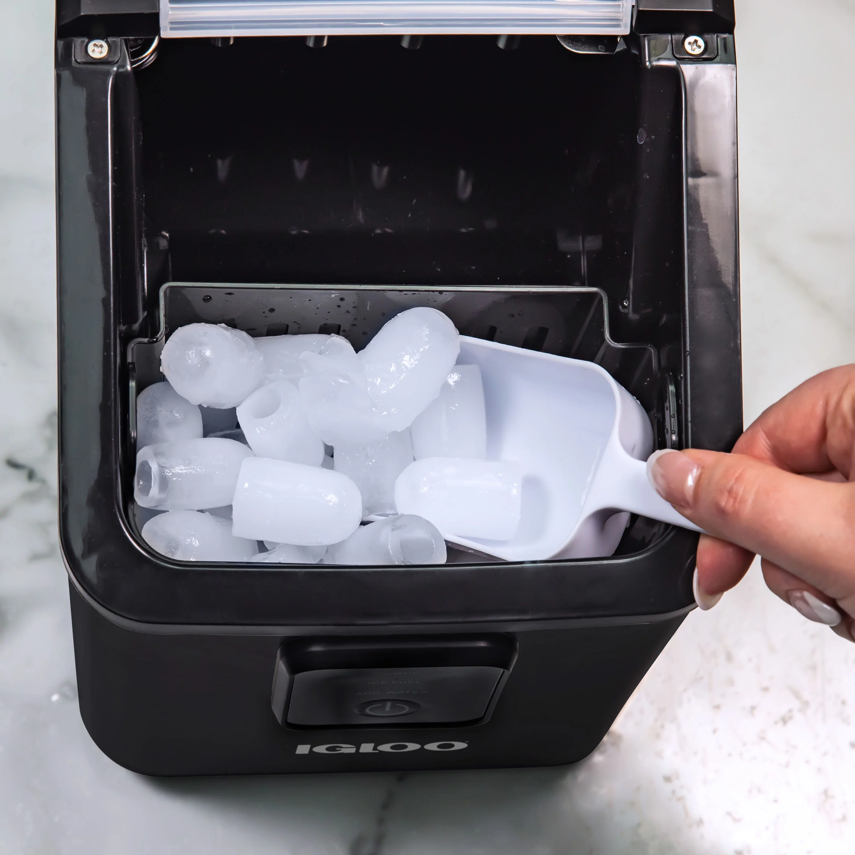 Igloo Self-Cleaning Countertop Ice Maker - Compact and Portable - Creates 26 lbs. Per Day, 8 Pieces Ready Every 7-8 Minutes - Includes Ice Scoop and Basket - Aqua - Image 20
