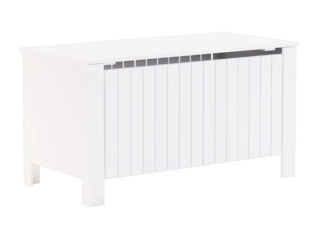 Caja de almacenamiento con tapa Cosinor madera de pino maciza blanca bcz3607530