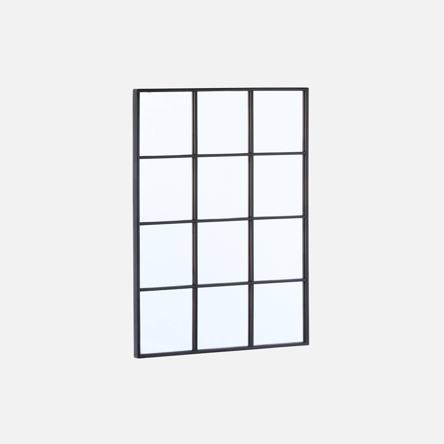Terry - Espejo rectangular industrial en acero decorativo de pared