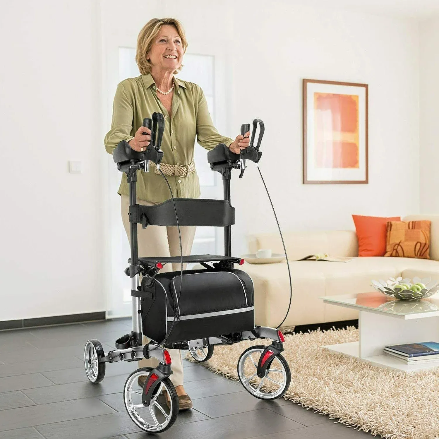 Heavy Duty Standing Upright Rollator Senior Walker