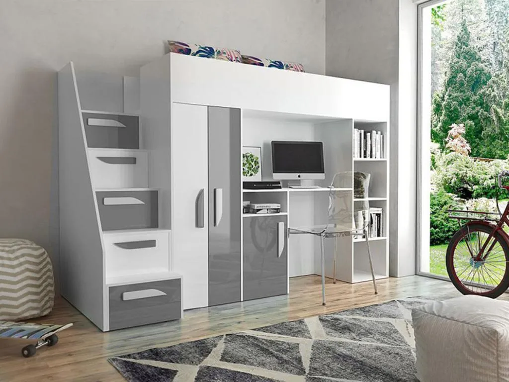 Litera Mobtrendy 192 Individuales Blanco 90x200 Aglomerado laminado Somieres 120cm 95824qqwh