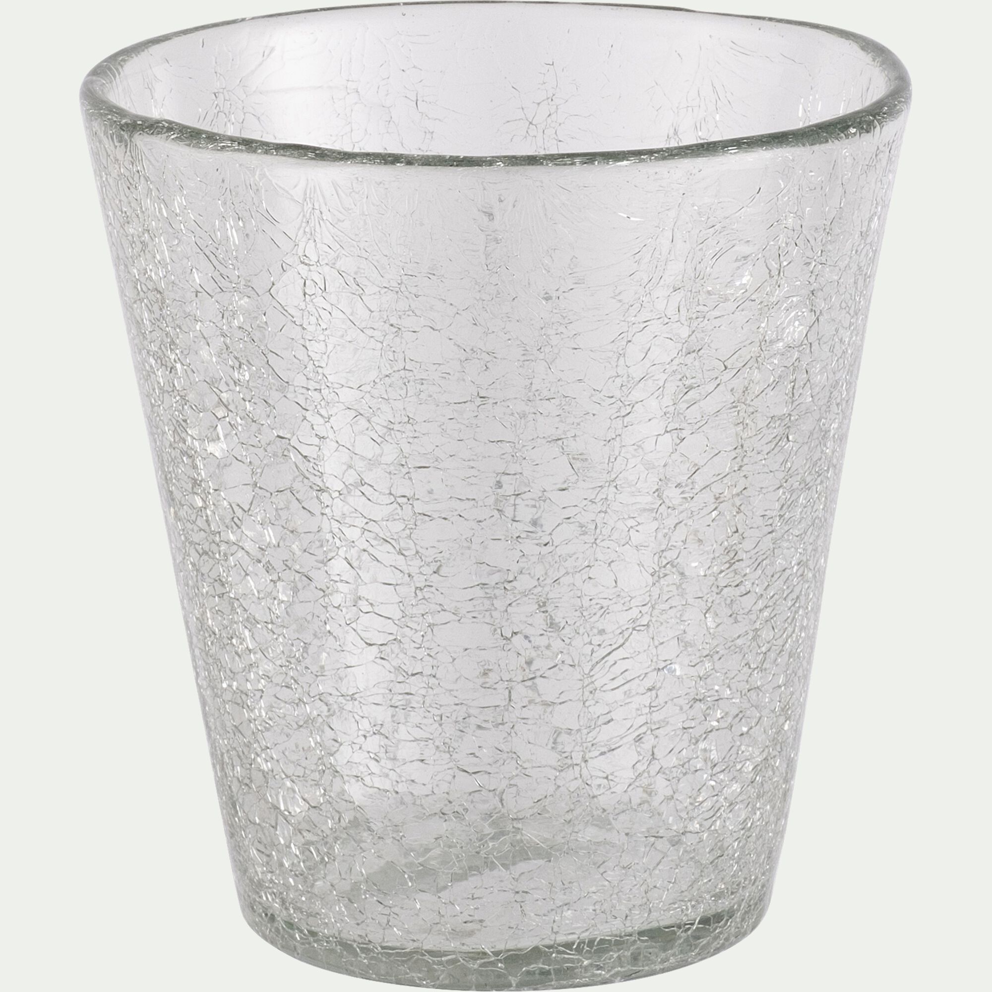 ELOUAN - Cache-pot en verre craquelé D14cm - transparent
