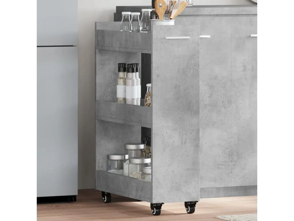 Decocasaes Armario con ruedas Decocasaes ingeniería gris hormigón 60x22x79 cm bhqp47076