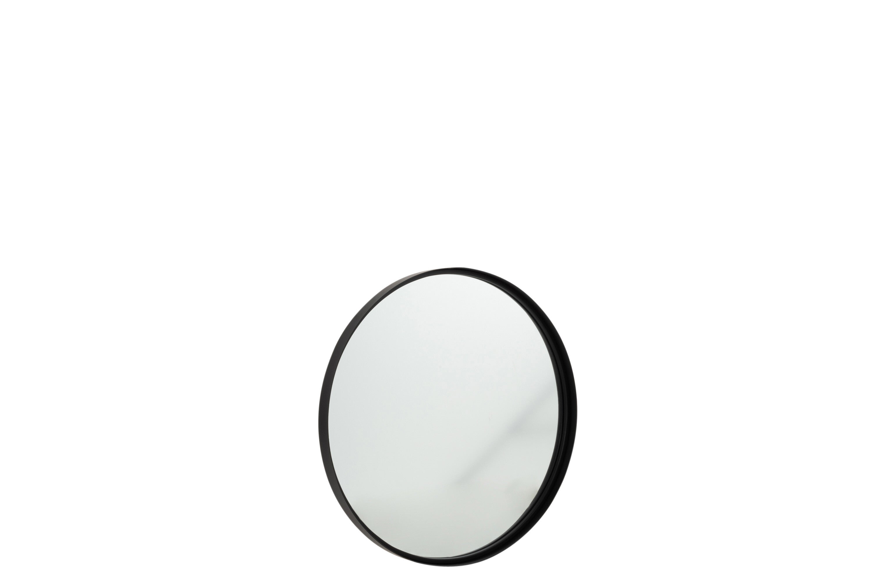 J-Line spiegel Rond Hoge Rand - metaal glas - zwart - small - Ø 60 cm