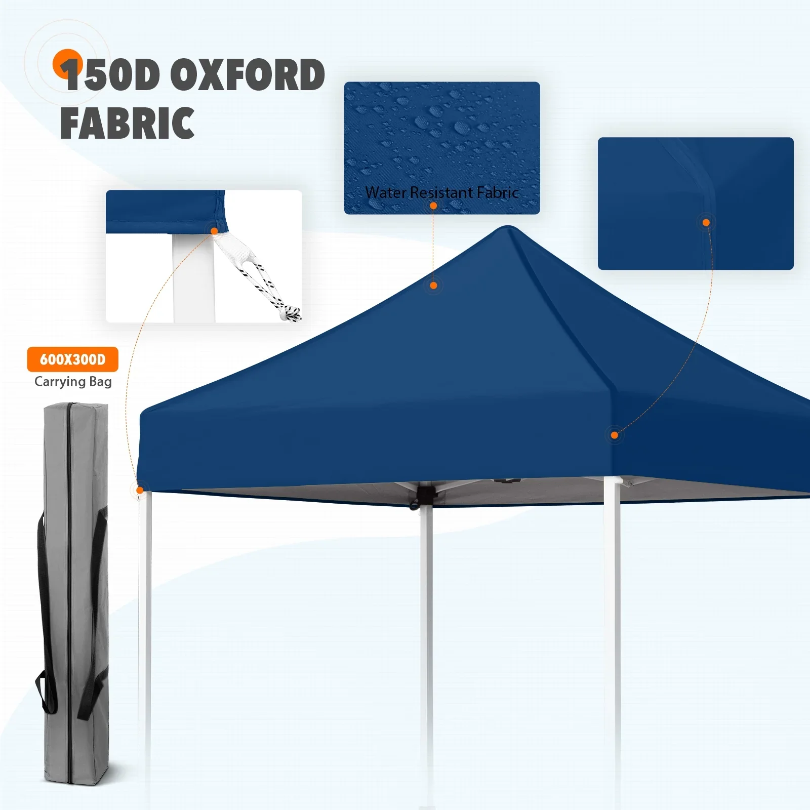 EAGLE PEAK 5x5 Pop up Canopy Tent Instant Outdoor Canopy Easy Set - up Straight Leg Folding Shelter（blue）