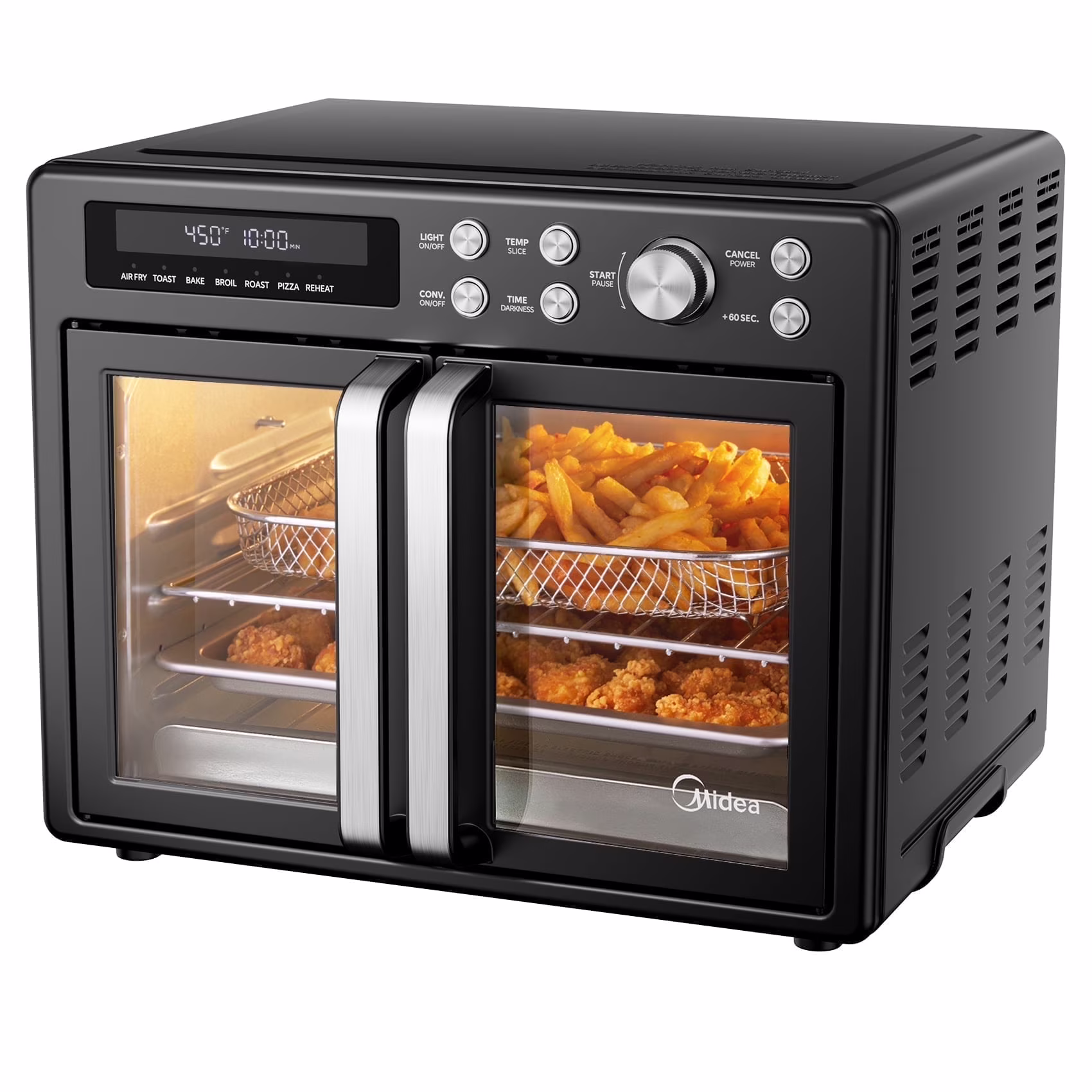 Midea Flexify French Door Air Fryer, Pizza Oven and Toaster Oven, Stainless Steel, New - Image 3