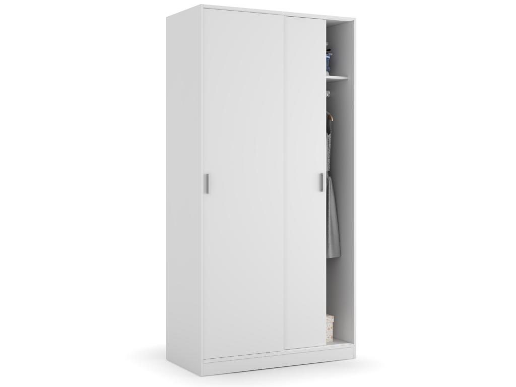 Armario 2 puertas correderas - blanco - 100 x 50 x 200 cm