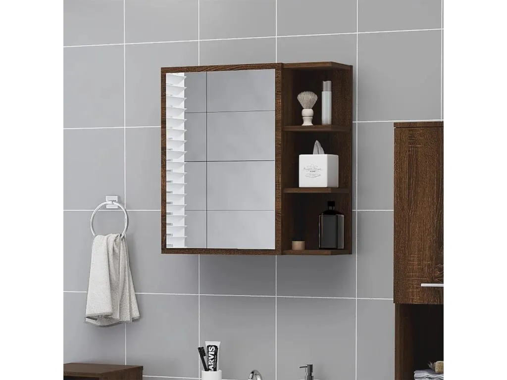 Armario y espejo baño contrachapada Decocasaes marrón 62.5x20.5x64cm raiu22773