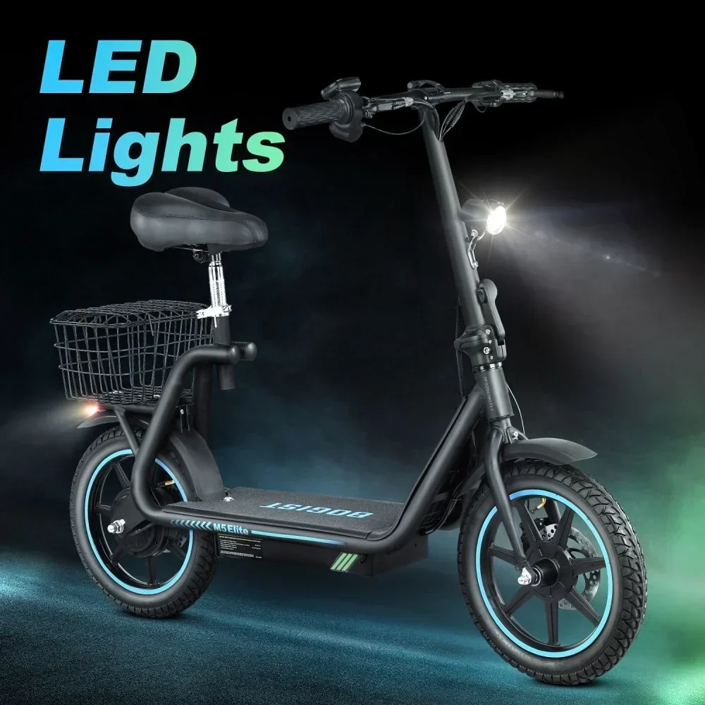 BOGIST Electric Scooter With Seat, 500W Motor, 25mph, 45km Range, 48V 13Ah, Blue - M5 Elite - Image 4 BOGIST Electric Scooter With Seat, 500W Motor, 25mph, 45km Range, 48V 13Ah, Blue - M5 Elite - Image 4