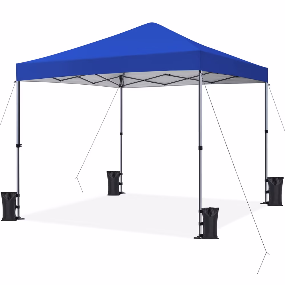 Renwick 8x8 Ft Instant Pop Up Canopy with One Push To Lock Setup Mechanism, Blue