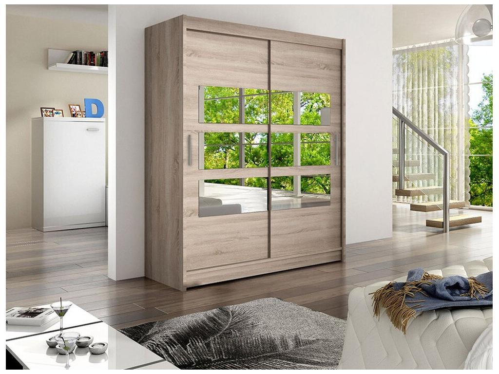 Armario Hominor 158 - Trufa roble - 200x150x58cm - Puertas de armario Correderas