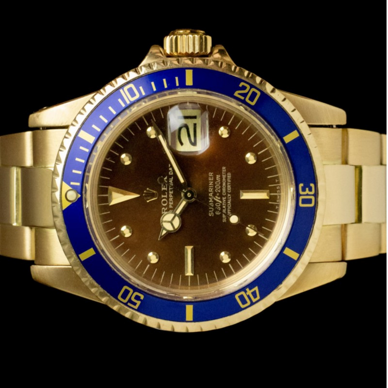 Rolex Submariner 1680/8 Tropical Dial yellow gold 40mm Mens Replica Watch