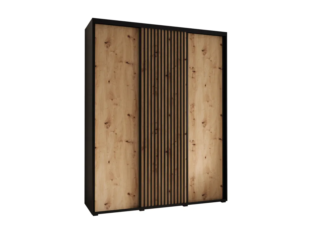 ARMARIO Lluesmamuebles 1 DE PUERTAS CORREDERAS 235.2/200/60 3 puertas (negro/artisan)