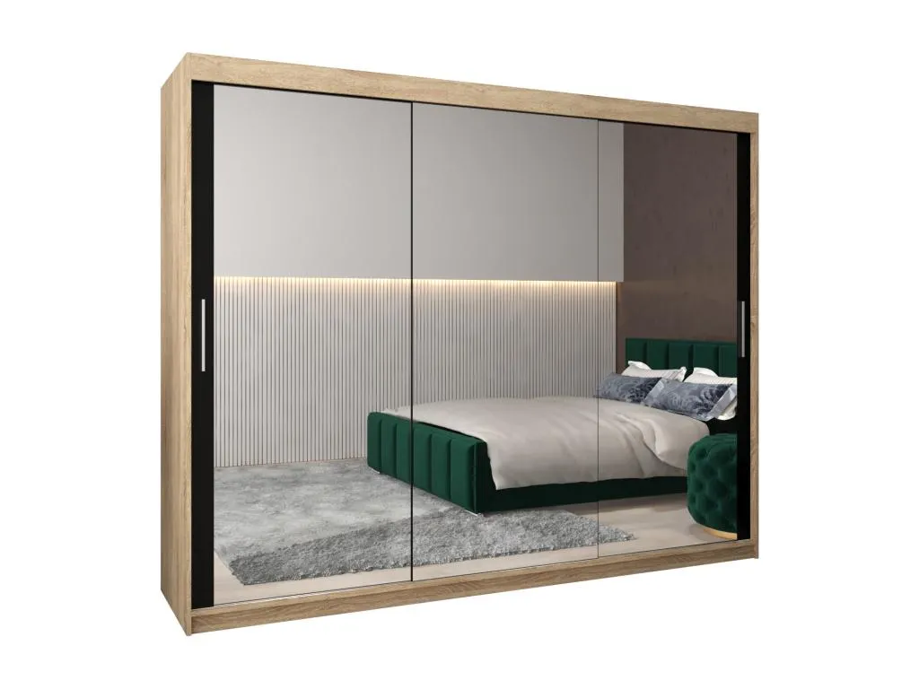 Armario Boverdeco 3 de puertas correderas 200/250/62 3 puertas (Boverdeco/negro)