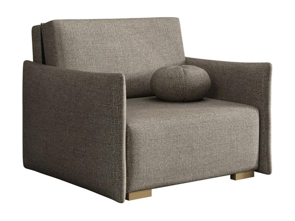 Sillón Homelyvo 222 - De color marrón claro - 85x100x98cm - Tapiz - Patas Madera