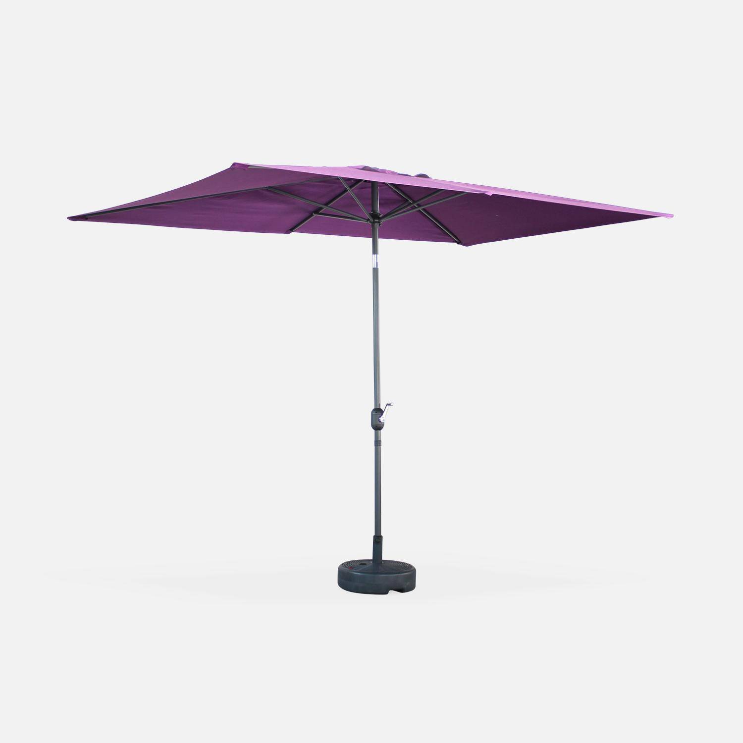 Touquet - Parasol rectangular poste efecto madera, 2x3m