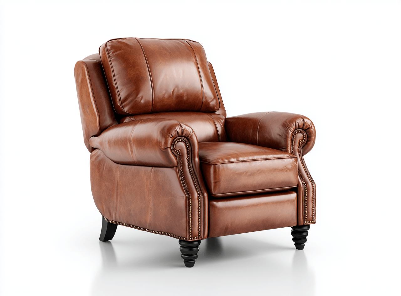 Sillón reclinable de cuero marrón 104×94×90 cm - estilo clásico y confort