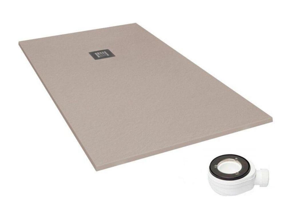 Plato de ducha natural moka - 75x120cm - resina con cargas minerales