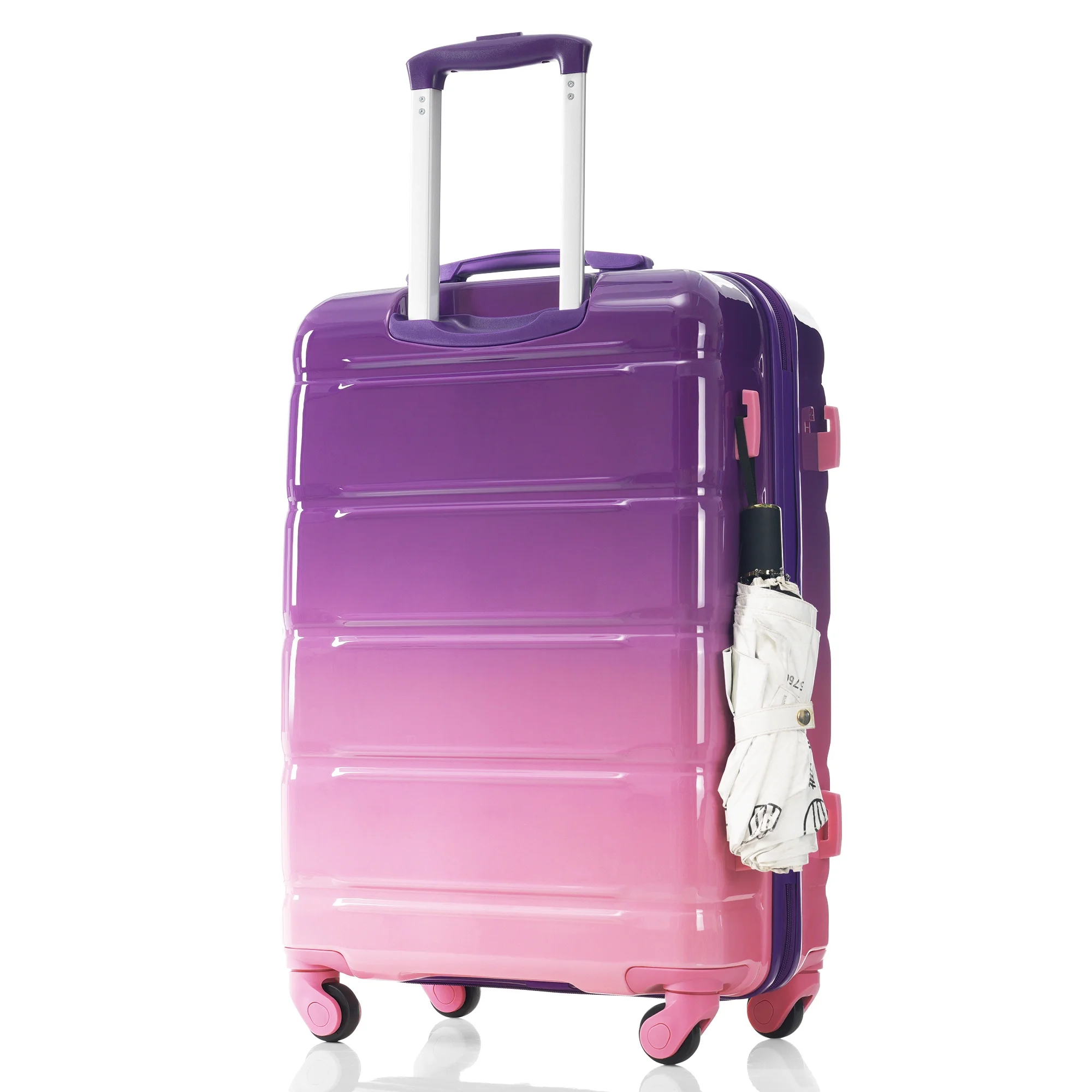 PAPROOS 3-Piece Luggage Set (20''/24''/28''), Hardshell Lightweight Suitcase with USB Port and Side Hooks, Travel Luggage with TSA-Lock, Hardside Rolling Luggage for School, Travel, Pink - Image 39